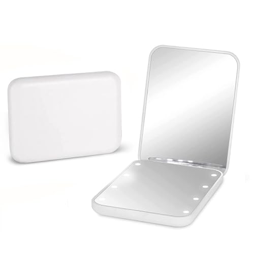 Kintion Pocket Mirror with LED Light 1X 3X Magnification