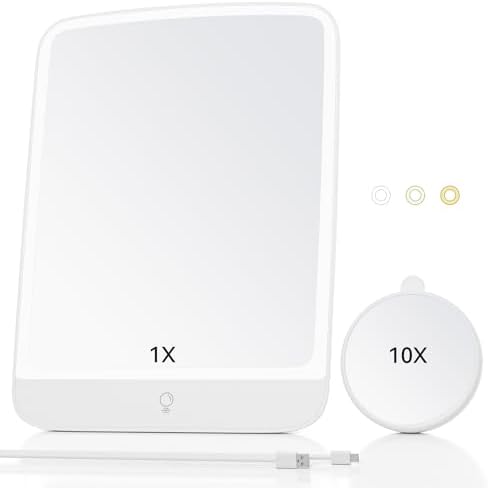 POPLIZZ 11x8 LED Makeup Mirror Travel Size