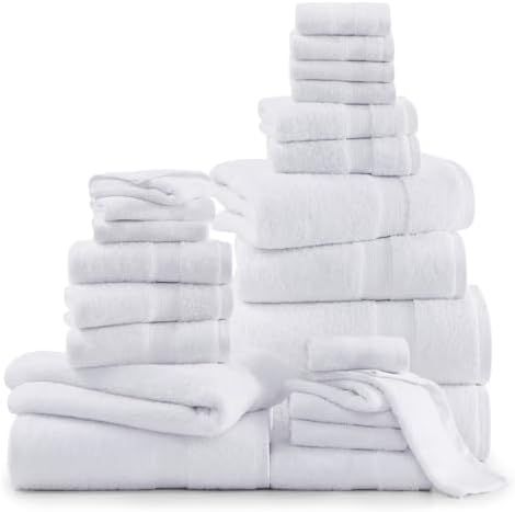 Premium 24-Piece Cotton Bath Towels Set for the Ultimate puedehygiene Experience