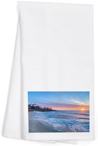 Beach Towel with Sunset Design