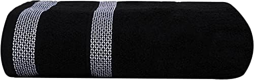 Soothing Solitaire Mix 6-Piece Egyptian Cotton Towels Set White Jet Black