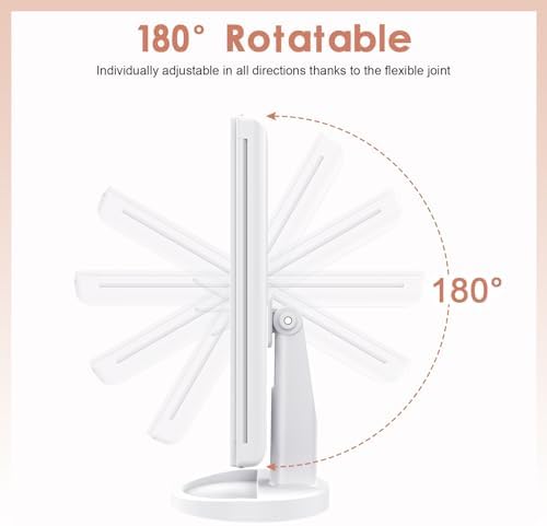 Amplified Vanity Mirror with 21 LED aturaL Light 180 Rotatable 3X2X magnification