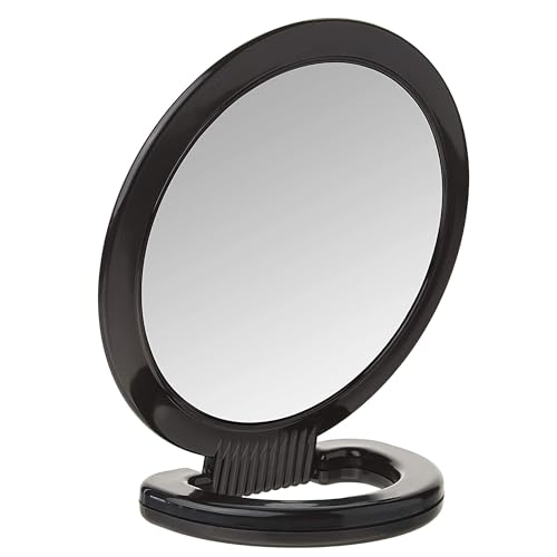 Diane Hand Mirror with Stand Double-Sided Magnification for Grooming Travel