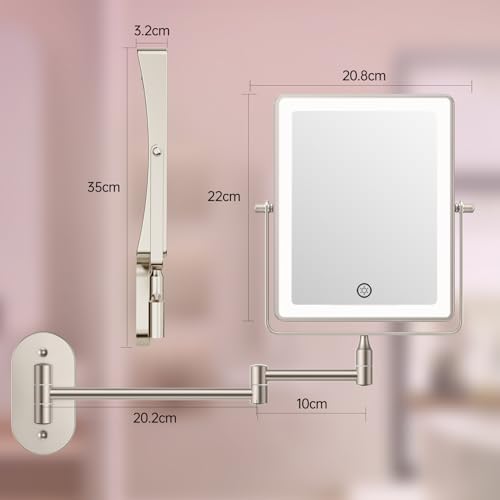 FASCINATE Rechargeable Wall-Mounted Makeup Mirror