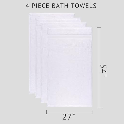 Quick Dry Soft and High Absorbent 4-Piece Cotton Bath Towels