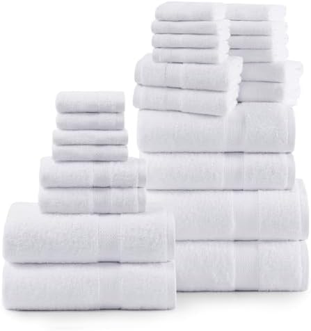 Premium 24-Piece Cotton Bath Towels Set for the Ultimate puedehygiene Experience