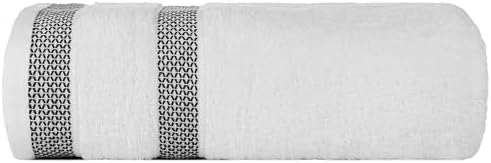Soothing Solitaire Mix 6-Piece Egyptian Cotton Towels Set White Jet Black