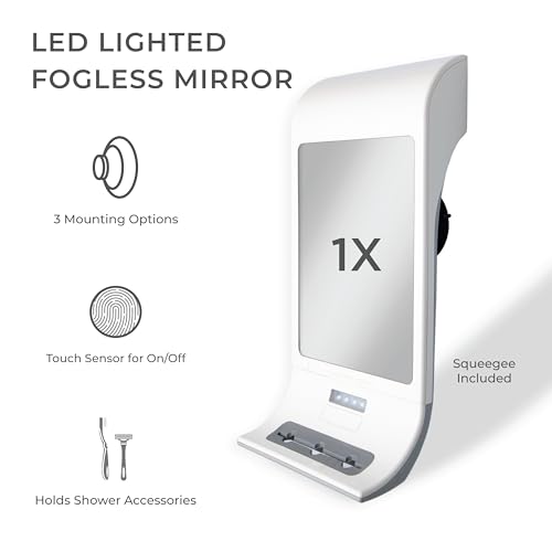 Zadro Fogless LED Shower Mirror with Secure Mounting