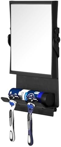 Shower Mirror Dual 1X3X Anti-Fog Rust-Proof Black