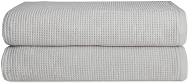 Cozy Earth Waffle Bath Sheets - Light Grey