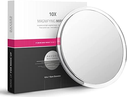 Mavoro 10X Magnifying Mirror with Suction Cups