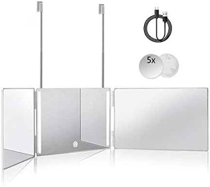 AAA Vanity Mirror with LED 360 Trifold Height Adjustable 5X Magnification