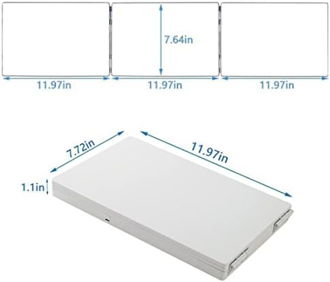 AAA Vanity Mirror with LED 360 Trifold Height Adjustable 5X Magnification