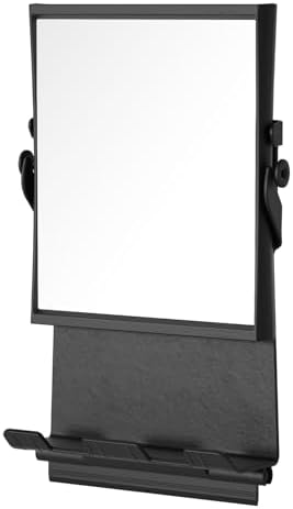 Shower Mirror Dual 1X3X Anti-Fog Rust-Proof Black