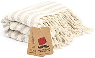 Bazaar Anatolia 100 Cotton Beach Towel 71x39 inches - Arpa Beige