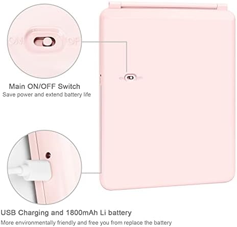 Compact LED Makeup Mirror with Touch Screen