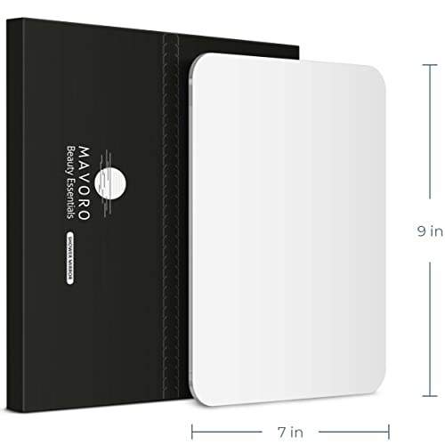 Mavoro Shaving Mirror for Shower - 7x9in Frameless Adhesive Mirror