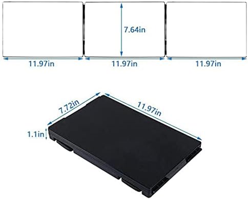 360 Degree Trifold Mirror with Adjustable Height and Magnifying Glass