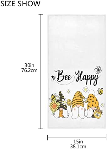Bath Towels Bee Happy Gnomes Soft Absorbent Perfect for Relaxation