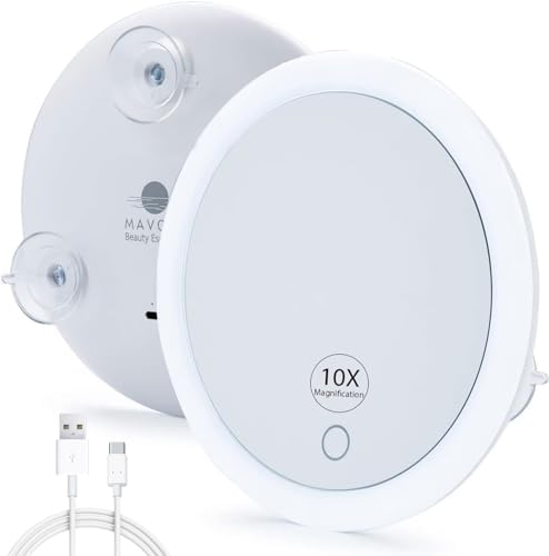 10X Magnifying Mirror LED Light Compact Design