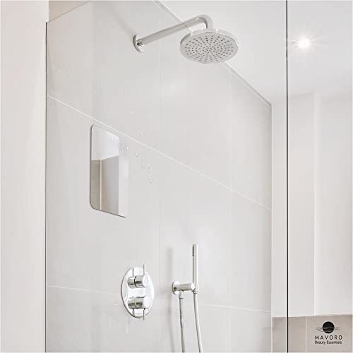 Mavoro Shaving Mirror for Shower - 7x9in Frameless Adhesive Mirror