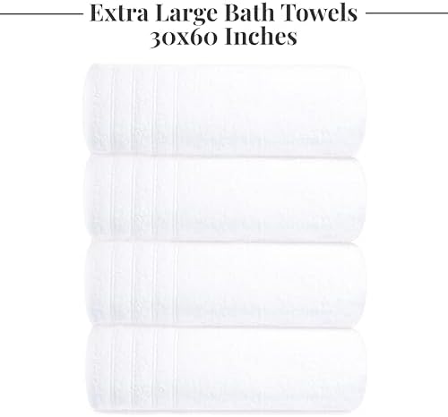 Tens Towels 4-Piece Bath Towels Set 30x60 inches Light Weight Soft Durable