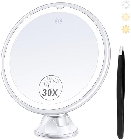 30x Magnifying Mirror with Light