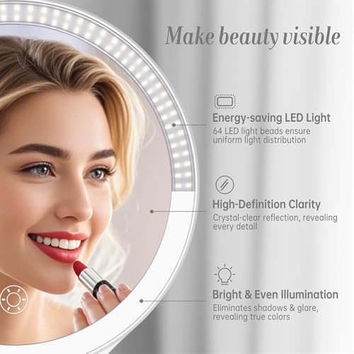 Luxspire 10x Double Sided Makeup Mirror with Light