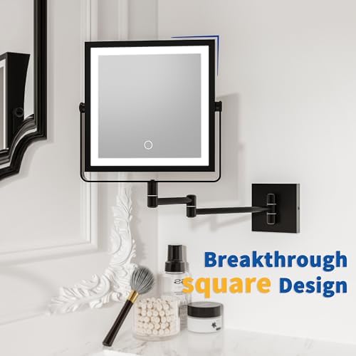 Ruacq Rechargeable Double-Sided Makeup Mirror with Lights