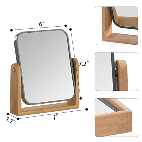 Portion 3X Magnifying Makeup Mirror with Bamboo Stand
