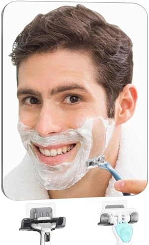Fogless Shower Mirror with Razor Holder for Easy Shaving Safety