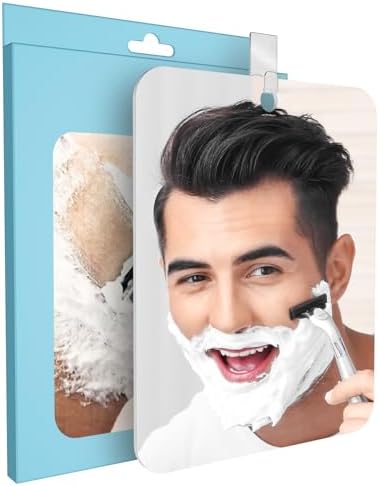 Fogless Shower Mirror with Adhesive Hooks
