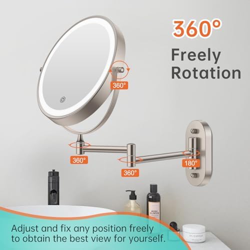 Wall-Mounted Compact Rechargeable Makeup Mirror