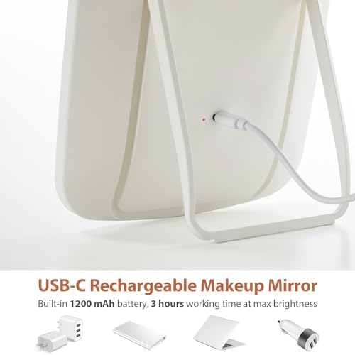 Rechargeable Makeup Mirror with Lights Portable