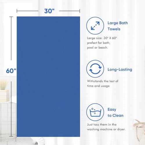 HOMEXCEL 4-Piece Bath Towels Luxurious Microfiber Set