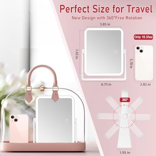 Travel Makeup Mirror with 10X Magnification