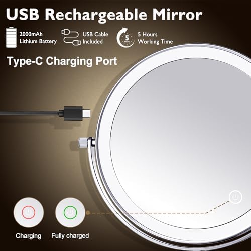 1X15X Wall Mounted Makeup Mirror