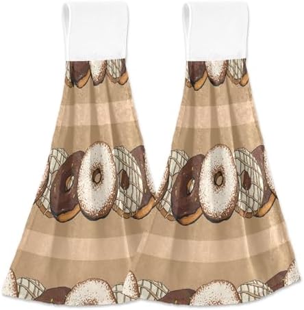Seamless Donut Kitchen Hand Towels Set of 2