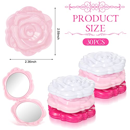 Exquisite Rose-Shape Compact Mirrors Set