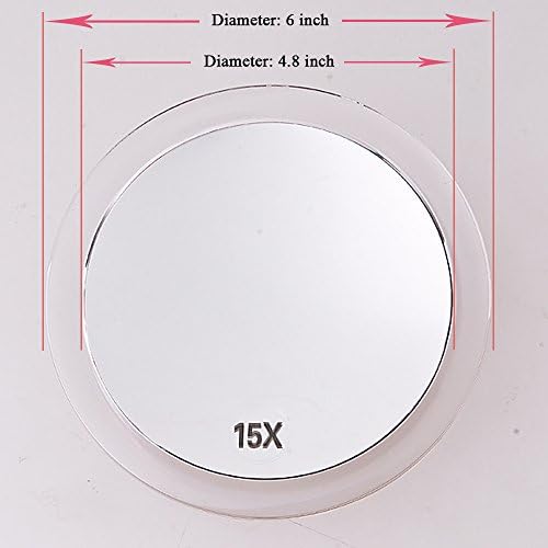 Santoo 15X Magnifying Mirror with 3 Suction Cups for Precise Beauty