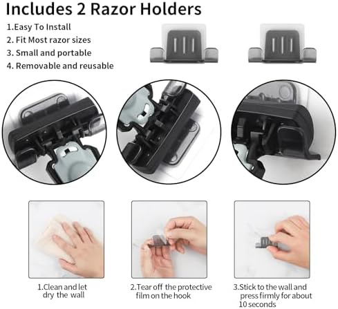 Fogless Shower Mirror with Razor Holder for Easy Shaving Safety