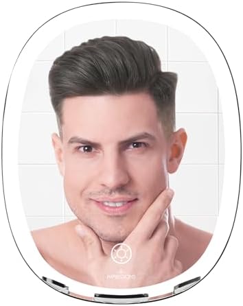 Fog-Free LED Shaving Mirror for Men with 360-Degree Swivel