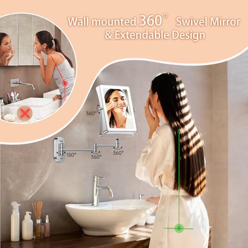 Fascinating Wall-Mounted 10X Double-Sided Makeup Mirror