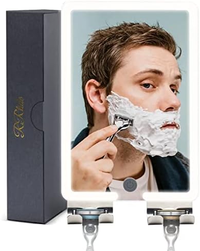 RRtide Heated Shower Mirror - No Fog LED Light Real Glass Rechargeable