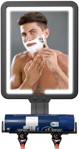Fog-Free Heated Shower Mirror with Storage for Shaving