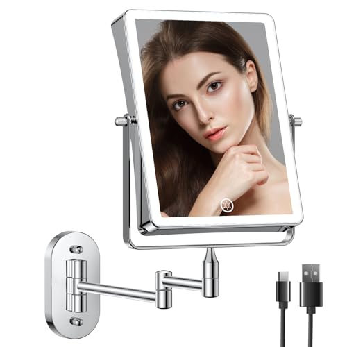 Fascinating Wall-Mounted 10X Double-Sided Makeup Mirror