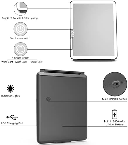 Compact 72 LED Travelling Makeup Mirror with Touch Screen