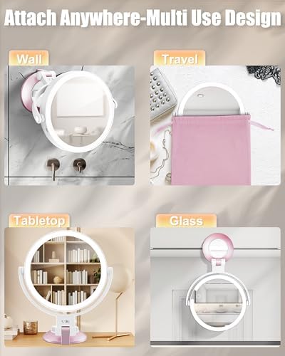 VPU 15X1X Wall-Mounted Magnifying Mirror with Lights