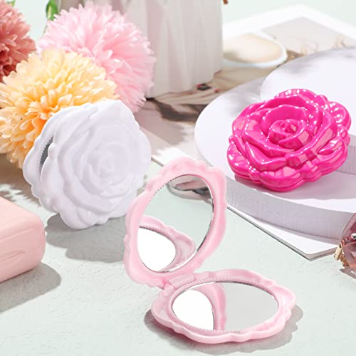 Exquisite Rose-Shape Compact Mirrors Set