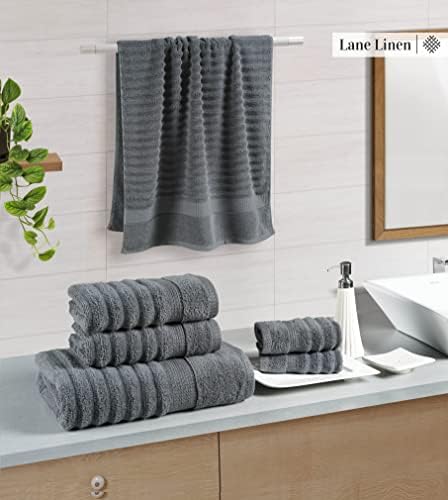 Luxury 6-Piece Bath Towel Set - Soft Absorbent Durable Space grey
